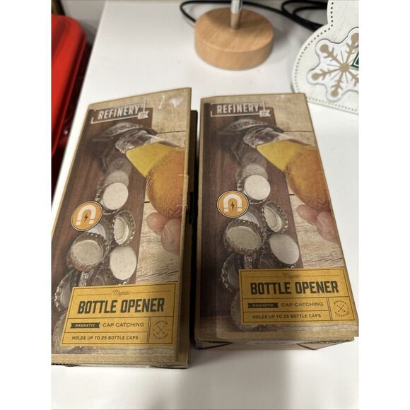 NIB 2 Refinery and Co. Wall Mount‎ Bottle Opener with Magnetic Cap Catcher - Picture 1 of 4